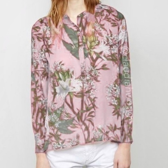 Isabel Marant Etoile Wescott Floral-Print Henley Blouse size M/L* - Picture 1 of 10